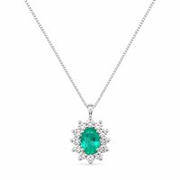 Collier Donna Oro Femme in Or blanc Smeraldi+Diamanti LPE12915.004